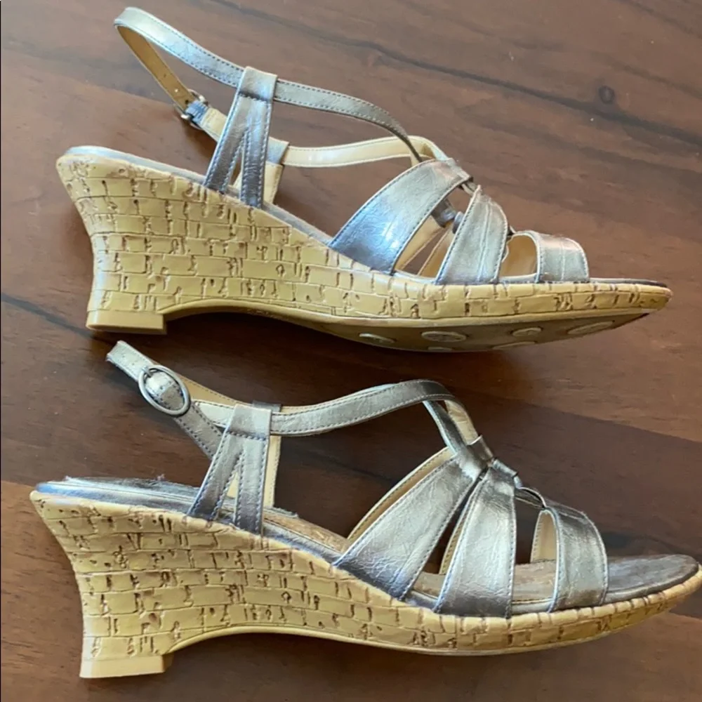 Gold Wedge Sandals
